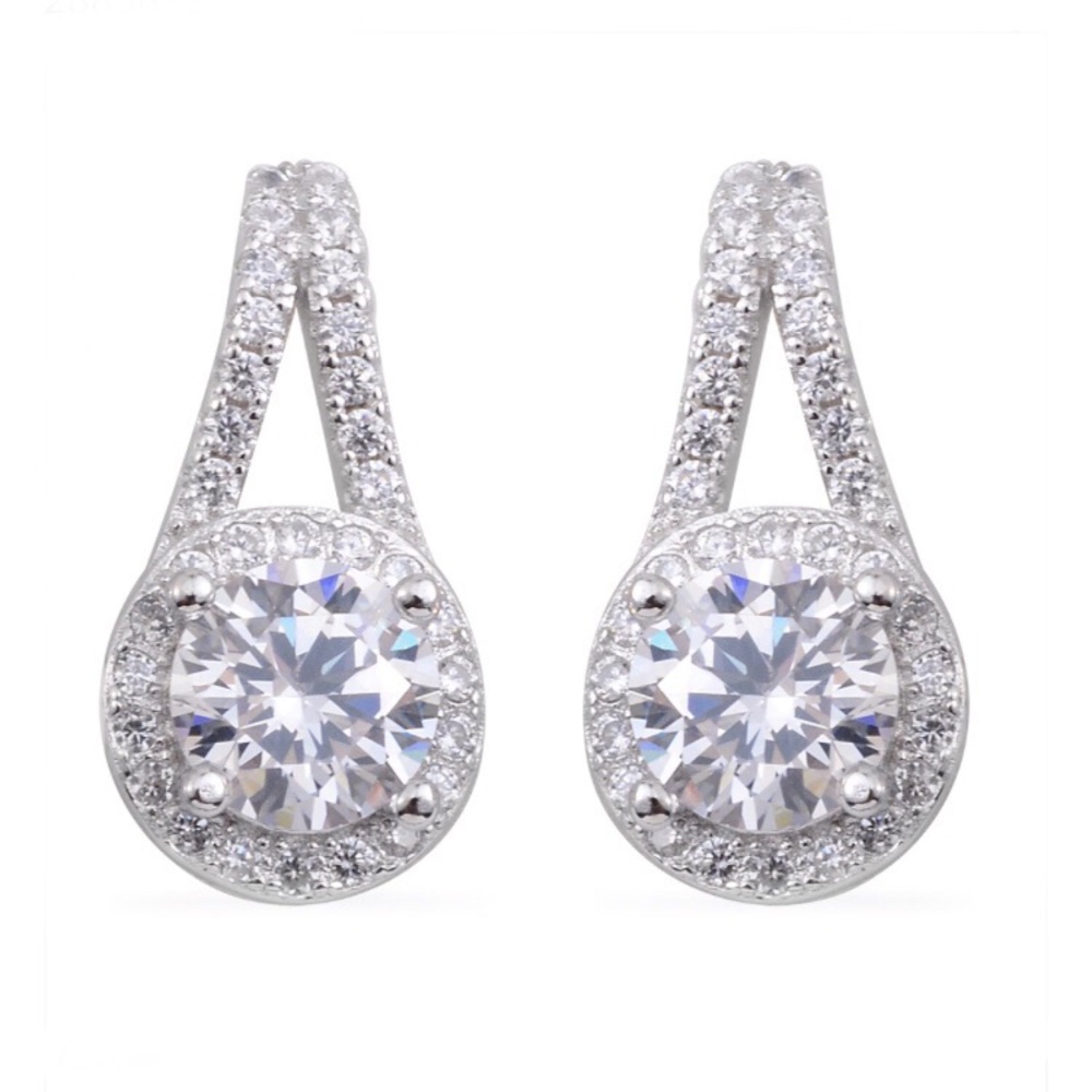NEW 925 Sterling Silver Simulated Diamond Earrings
